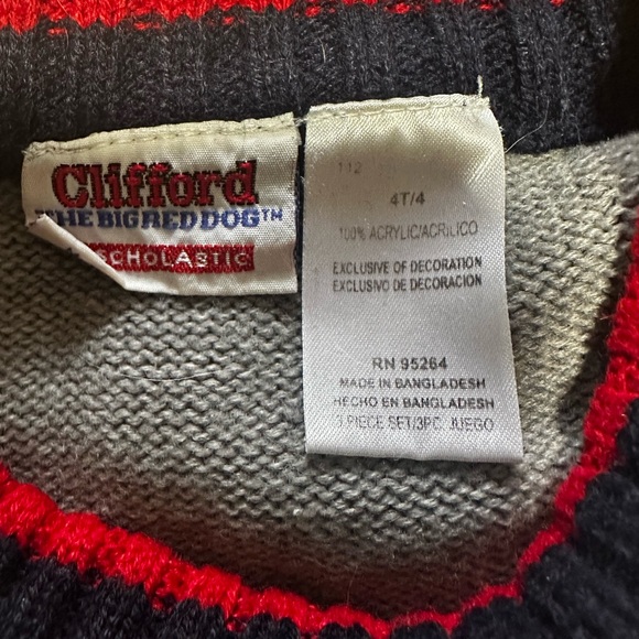 Clifford the Big Red Dog Vintage Toddler Sweater Set | Scholastic Knit - Picture 7 of 7